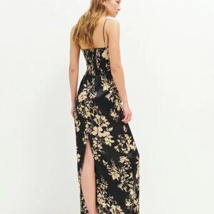 Reformation Frankie Silk Dress | Black Motif Silk NEW